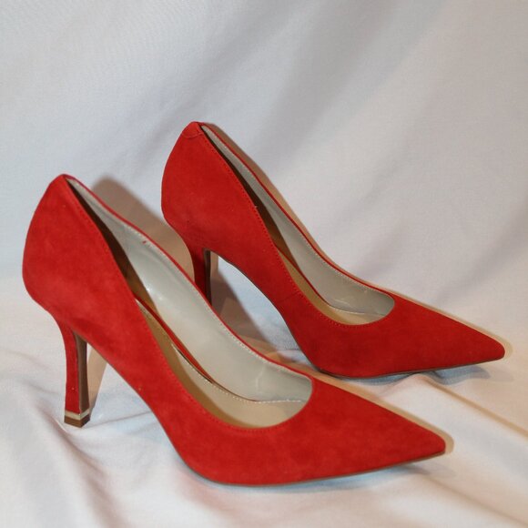 NEW KENNETH COLE ROMI WOMEN'S SIZE 8 RED SUEDE PUMP SANDALS‎ - Picture 1 of 7